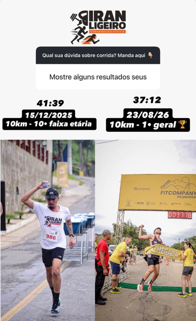 Wesley antes e depois em prova de 10km