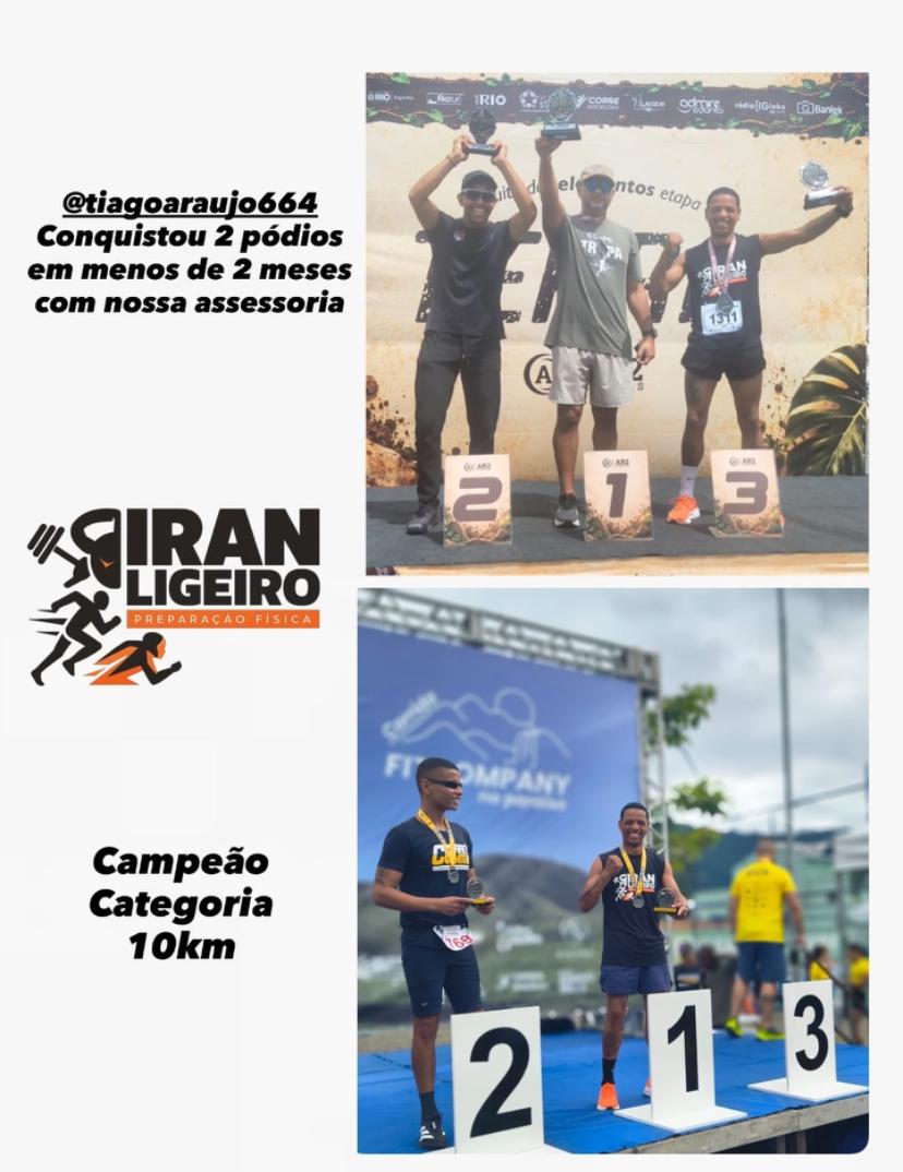Tiago Araújo no pódio de corrida de rua
