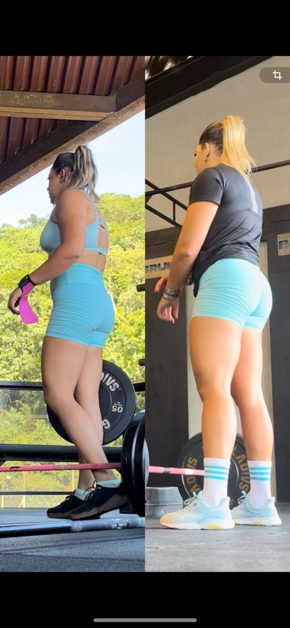 Resultado de aluna na academia, antes e depois
