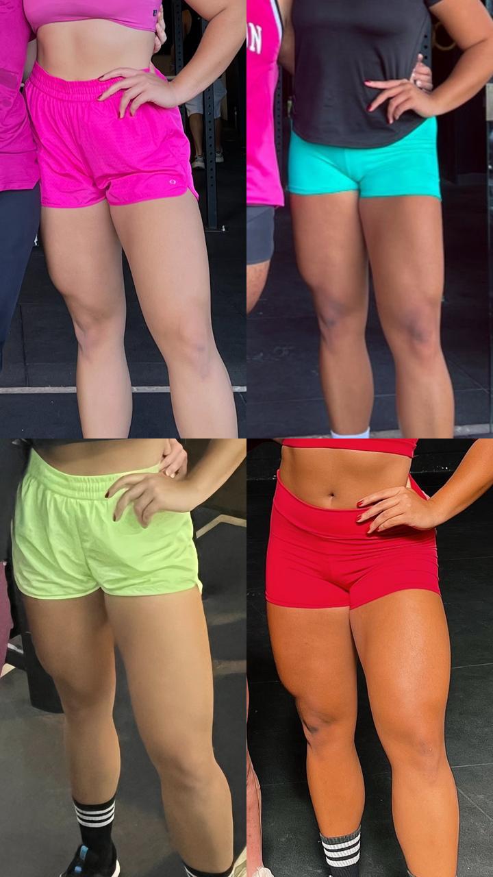 Resultado de aluna: pernas, antes e depois